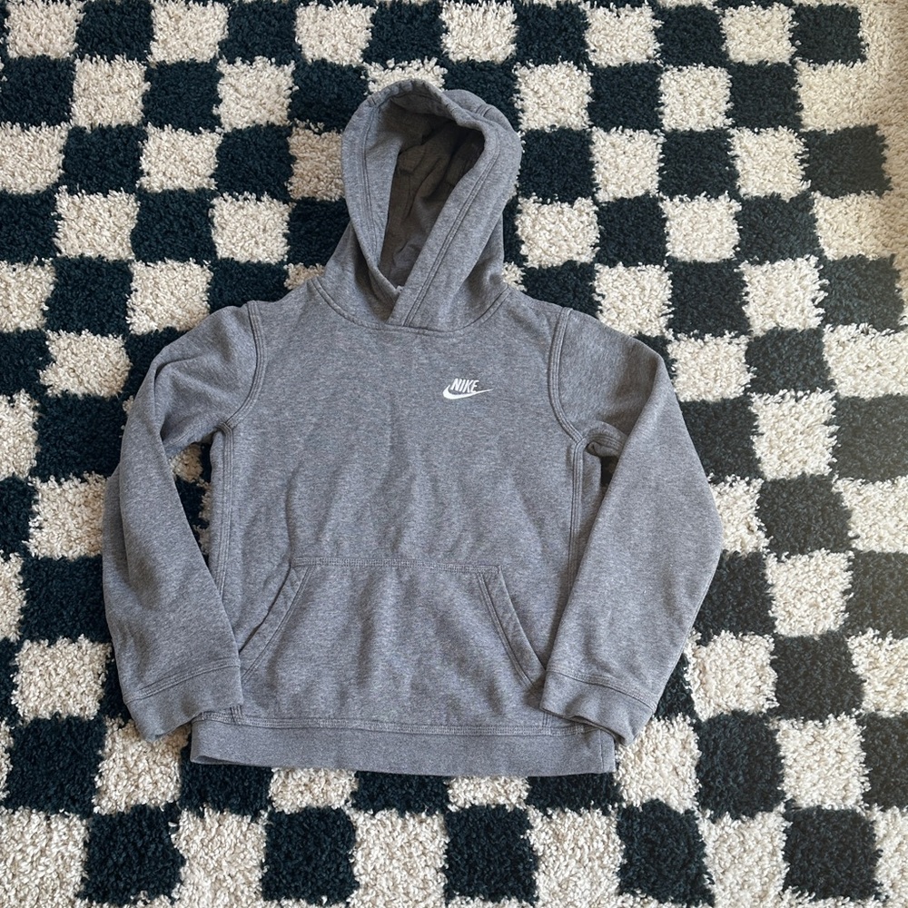Nike Heather Gray Hoodie with White Swoosh